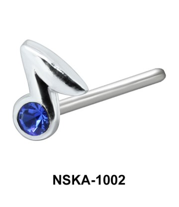 Note Design Silver Straight Nose Stud NSKA-1002